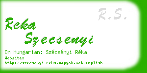 reka szecsenyi business card