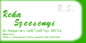 reka szecsenyi business card